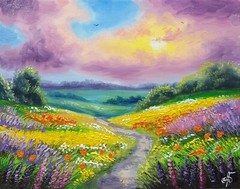 Original Hand Painted Landscape Summer Home Decor Wall Art Gift Ukrainian Artist