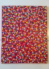 PAINTING ARTWORK 16″ x 20″ CANVAS ABSTRACT ART WALL DECOR OH HAPPY DAY Dots