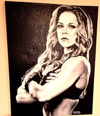 Original Ronda Rousey Acrylic Painting 28×22 Canvas Art UFC MMA