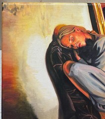 Original PIOT BREHMER ‚Woman Sleeping‘ CONTEMPORARY GERMAN REALISM Oil Painting