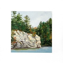 8×8 Maine Original Oil Painting Acadia Ocean Rocks Pinetrees New England Signed