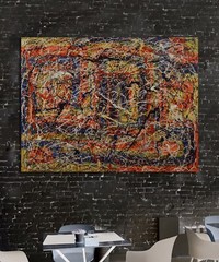 Jackson Pollock style canvas￼￼￼ Painting 81” X 62” XL (6ft. 9in.)Abstract,Modern