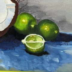 Original Oil Painting “Put The Lime In The Coconut” Tropical Still Life 24×22