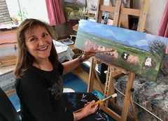 Farming on the hills in the countryside, Stretched canvas, 20″x24″
