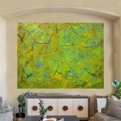 Jackson Pollock Style Giant Canvas Painting 84”X62” (7 Foot) Abstract Modern XL
