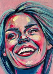 ORIGINAL Portrait Oil Picture Painting Woman Abstract Painting Art Modern HAND PAINTED