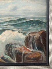 Mae Barbee Bruening, Texan (1908-1994) Oil Painting Laguna Beach CA Coastline