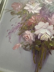 Robert Cox Framed Authentic Floral Oil Painting Dated June 1987
