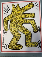Keith Haring Acrylic Painting on Canvas 1988 , Stretched, Original Pop Art
