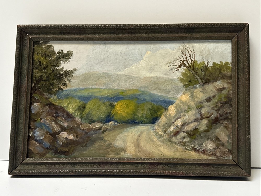 Antique American Landscape Painting Small Gem Impressionist Listed Oil 1910’s