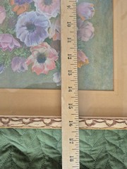 Vtg Artwork Framed Signed Still Life Watercolor Anemones In Pewter Jug Flower