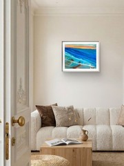 Golden Beach Original Expressionism Acrylic Abstract Canvas Board 11×14