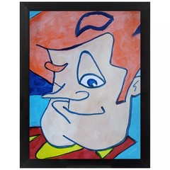 Abstract/Expressionism 9 x 12 Abstract Super Guy one of a kind Art Painting