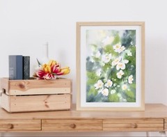 Original brand new watercolor „Jasmine” $55 Home decor art gift