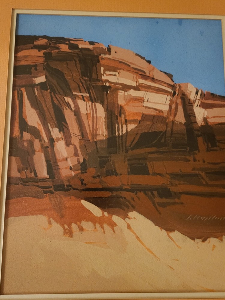 Buffalo Kaplinski (b. 1943) acrylic on cardboard. Signed. Titled and dated 1975