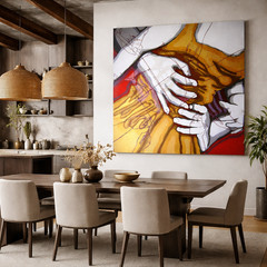 The Embrace from theListen Series Painting is from a private Miami Estate 8X8 FT