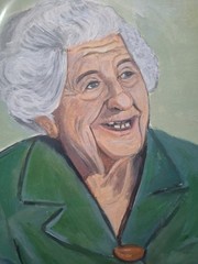 Contemporary Elderly Woman Acrylic 9×12 Canvas Paper Painting
