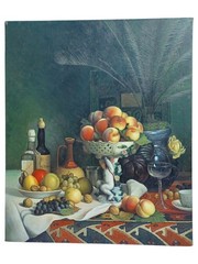 Reproduction Oil Painting A Tazza of Peaches, Fruit in a Bowl and Bottles on…