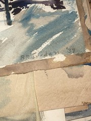 Antique Original Watercolor Signed R.R. Jordan 1937 Paper 20×15
