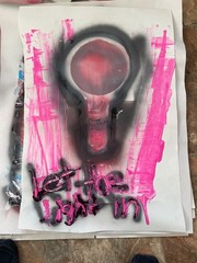 Painting art new Ody West “Light” graffiti acrylic spray paint original 22×28