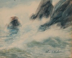 Signed by Otis S Weber, 1847 NY/MA, Sailing Ship, Unframed Paper on the Board