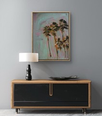 UNFRAMED Palm Trees Original painting on Сanvas wall-art signed