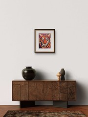 Colorful Abstract Tiger Painting Original Animal Wall Art 11×14 Canvas Decor CP