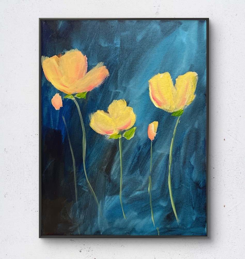 Mary Myers Original Abstract Expressionism 11×14 Floral Signed Fine Art