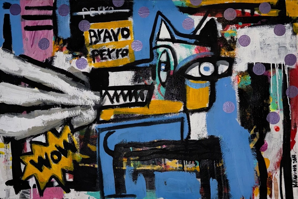 Fernando Villanueva, „Perro Bravo“ Original Painting, 24″x36″ 2014