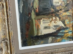 Vintage Oil Painting Sketch Rockport Street by Arnold Knauth 1974 (1918-2017)