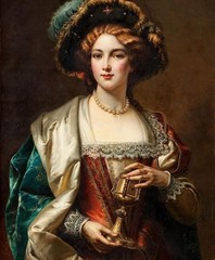 Canvas Print Oil painting Picture Lady portrait printed on canvas L024