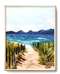 Coastal Beach Path Painting 16×20 Ocean Landscape Seaside Wall Art Original