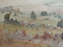 HENRI HOILE AUSTRALIAN COLONIAL WC „ROAD THROUGH GEMBROOK VICTORIA“ C 1900