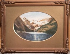 Antique Original Watercolor American West, Avalanche Lake Glacier National Park!