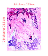 Horse Painting 10x8in Pinks Purples Pony ORIGINAL ART