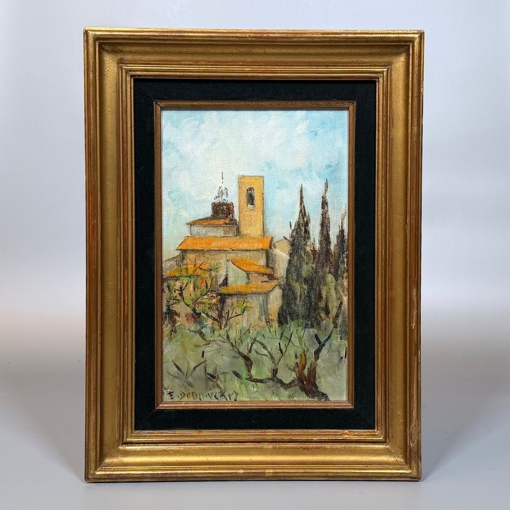 Emile de Doncker Vintage French Oil Painting Landscape Provence St Paul de Vence