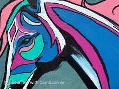 Stylized Colorful Horse Original Acrylic Painting 14×11 Signed Canvas Art
