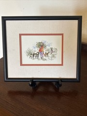 Ink And Watercolor Painting By Halila Oman, African Landscape, Women, Goats 🐐