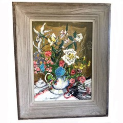 Stella C. Coler (1892 – 1992) Michigan-Florida- Mixed Media Still Life Painting