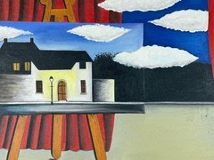 René Magritte (Handmade) Oil On Canvas Painting signed and stamped