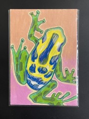 ACEO Original, Abstract Frog , Mini Art Painting, by Annibbie