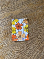ACEO Art Card Original Hand Painted Florals Yellow Orange Flowers Water Color