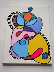 8×10″ Original acrylic abstract painting By Native American Artist DNAc „milton“