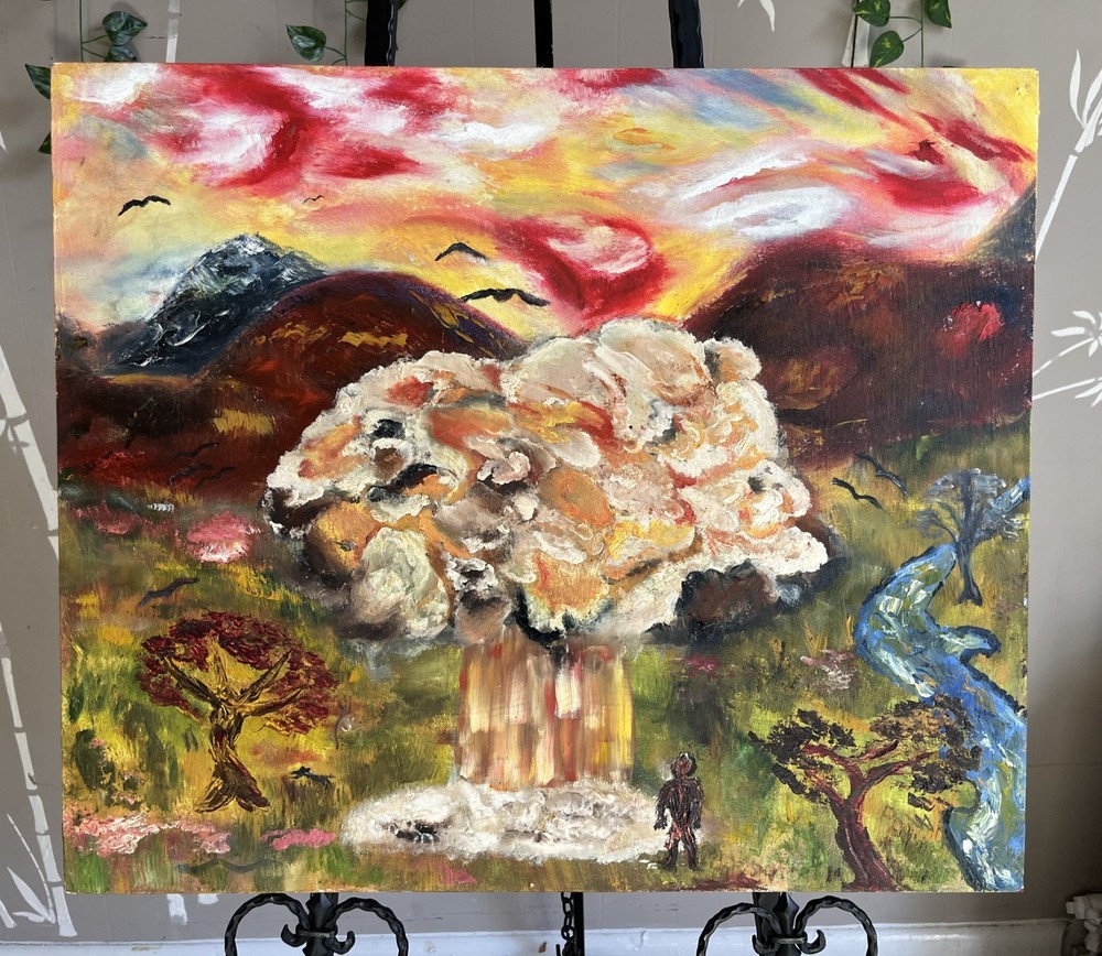 „New Day“ – Original Oil Painting- 23 in x 20 in ~ Ram-N-The-Bush
