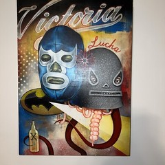 Small original Acrylic painting by Jaime „Germs”Zacarias & Miguel Felipe Collab