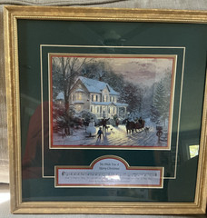 Thomas Kinkade framed „Home for the Holidays“ 1996 w/Certificate of Authenticity