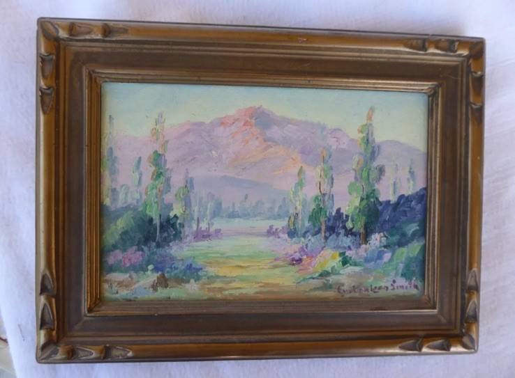 Plein Air Oil of CA by Eva Van Loan Smith / ~8 x 11” / Orig Framed