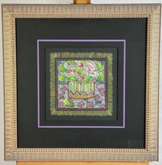 VASE OF FLOWERS PENNY FEDER SIGNED PASTEL STILL LIFE CONTINUOUS LINE FRAMED ART