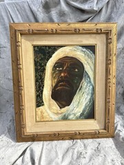 One-of-a-Kind Original Oil Painting Arab Man | Framed | 31” x 26.5”