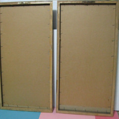 Pair Of Carol Blanchard Wood Framed Cardboard Prints Girl Flower Spring & Summer